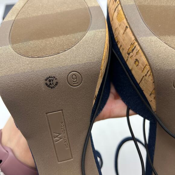 Worthington Womens Panama Block Heel Pumps Denim Size 9M - Picture 9 of 10